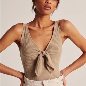 A&F Ribbed Knot Front Top